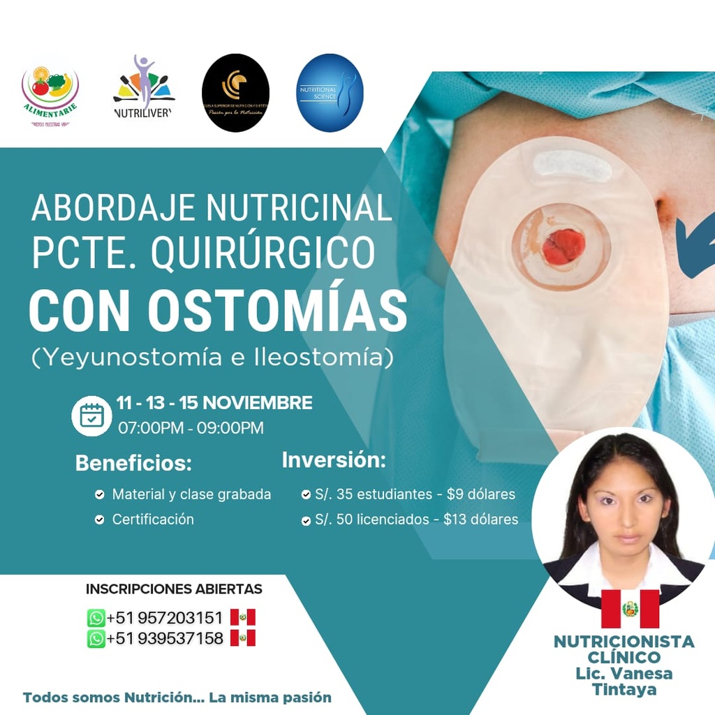 Curso Taller de Abordaje Nutricional en pacientes quirúrgicos Ostomías